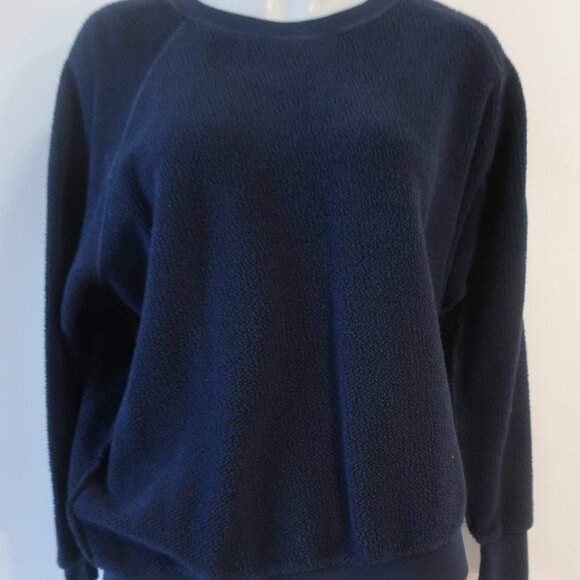 Womens PerfectWhiteTee Navy Blue Terry Sweater L - Picture 3 of 5